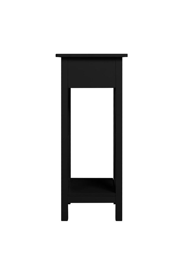 Living and Home 2 Tier Wooden Slim Side Table Bedside Sofa Side Table with Drawer&Shelf Wood Nightstand