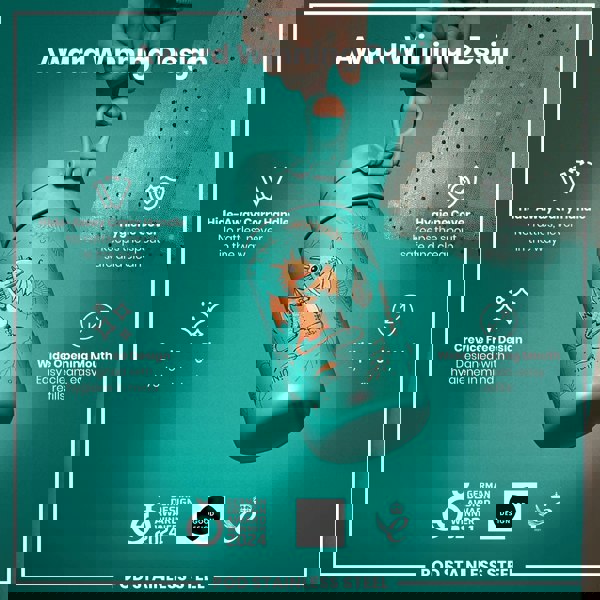 A teal water bottle, being held, features a dragon design. It has a hide-away handle, crevice-free design, hygiene cover, and wide mouth. Awards are noted.