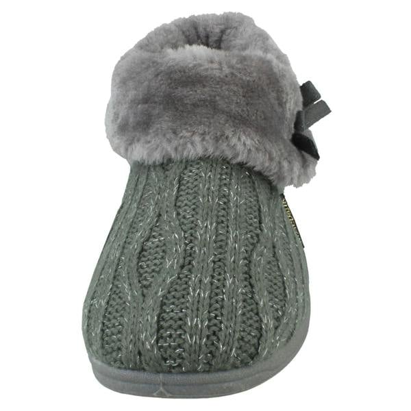 Rose Bank Ladies Rose Bank Memory Foam Knitted Bootee Slipper Karen