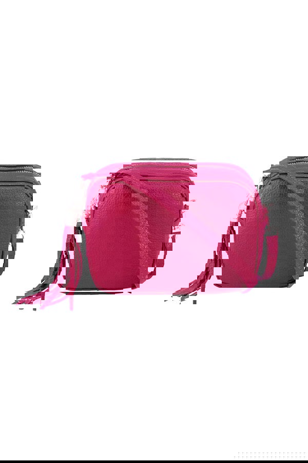 Kitise Tassel Charm Genuine Italian Leather Camera Handbag Crossbody Bag