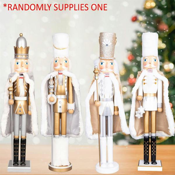 50cm Wooden Nutcracker Christmas Ornament, Hand Painted Wood Festive Figure for Indoor Display image 3