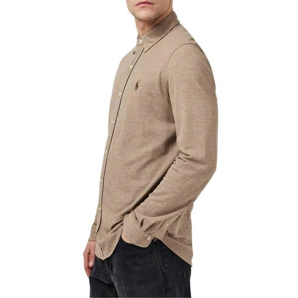Ralph Lauren Mens Premium Cotton Button-Down Shirt - Brown - 