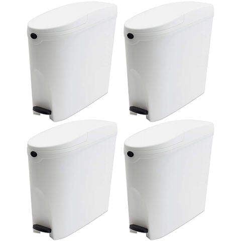 ProWashroom Sanitary Bin 20L Slimline Washrooms Toilets Hygienic Disposal Pedal Container Bins for Female Ladies And Baby Hygiene x4