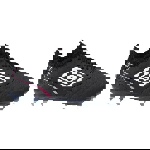 Umbro Mens Tocco V Pro Leather Firm Ground Football Boots - Black/White/Pink Glow