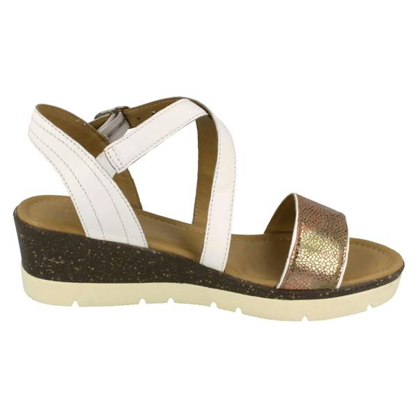 Padders Ladies Padders Wedge Heeled Sandals Primrose