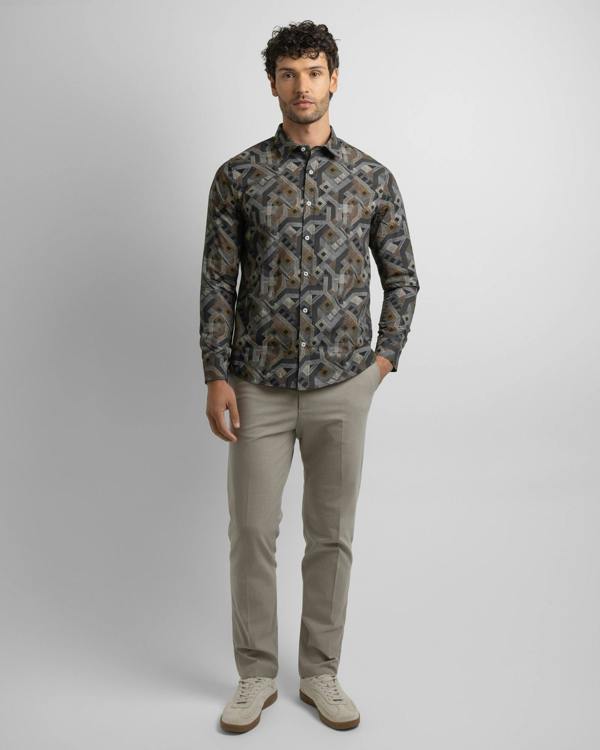 Steel & Jelly Limited Edition Slate Aztec Slim Fit Shirt