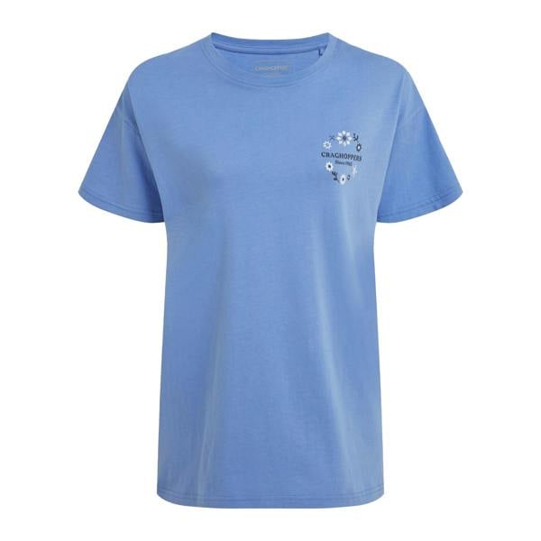 Craghoppers Womens/Ladies Yago Sea Floral Back Print Short-Sleeved T-Shirt - Vinca Blue - 
