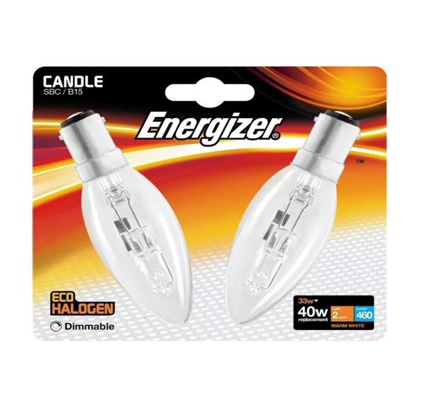 Energizer 10 x Energizer 33W to 40W SBC Halogen Candle Light Bulbs