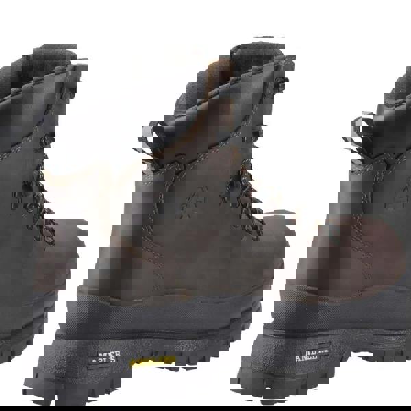 Amblers Safety Amblers Grizdale Mens Waterproof Steel Toe S7S Safety Ankle Boots, rugged brown waterproof safety boots with steel toe cap and anti-slip sole.