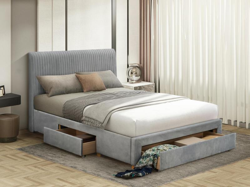Flintshire Furniture Drury Double 4ft 6 Grey Bed Frame with Drawers