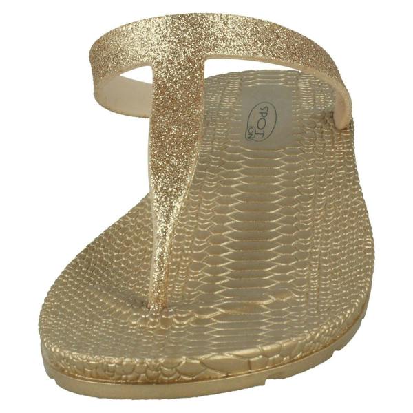 Spot On Ladies Spot On Flat Toepost Flip Flops F00376