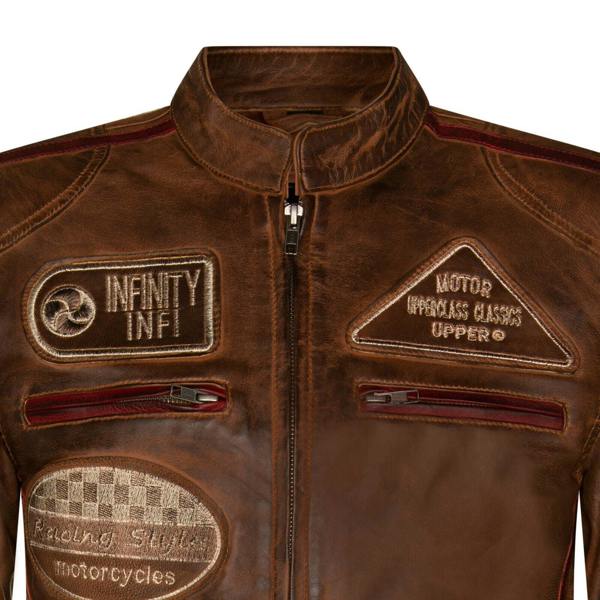 Infinity Leather Mens Racing Leather Biker Jacket-Portland