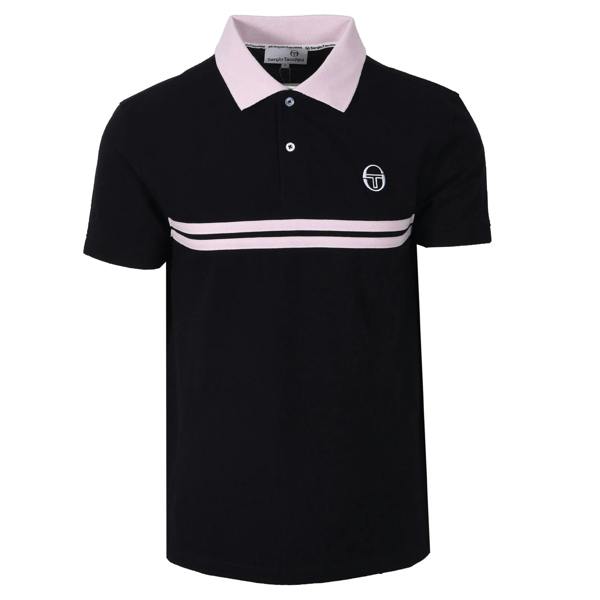 Sergio Tacchini Supermac Polo Shirt Black/Light Lilac/White