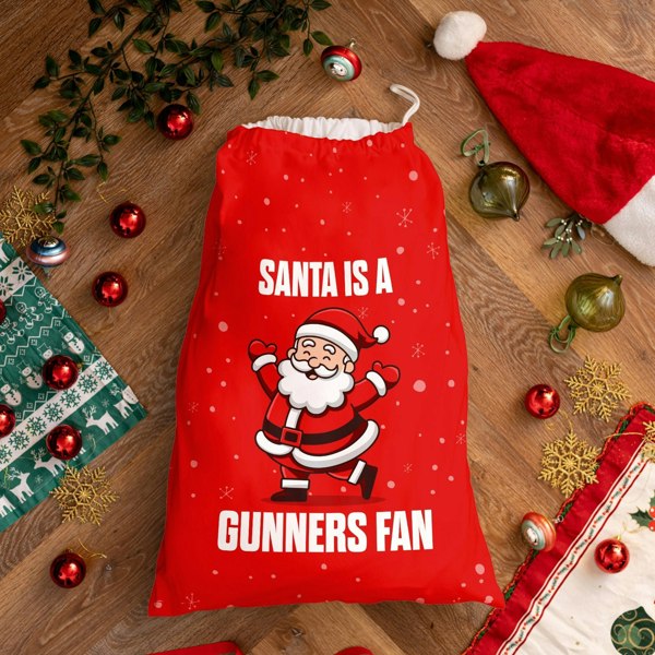 BritishmadeGifts Santa is a Gooners Fan - Football Fan Santa Sack