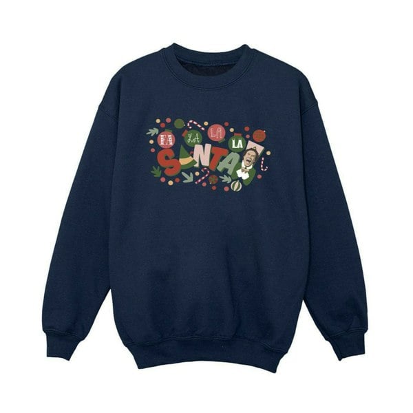 Elf Girls Santa Fa La La Sweatshirt - Navy Blue