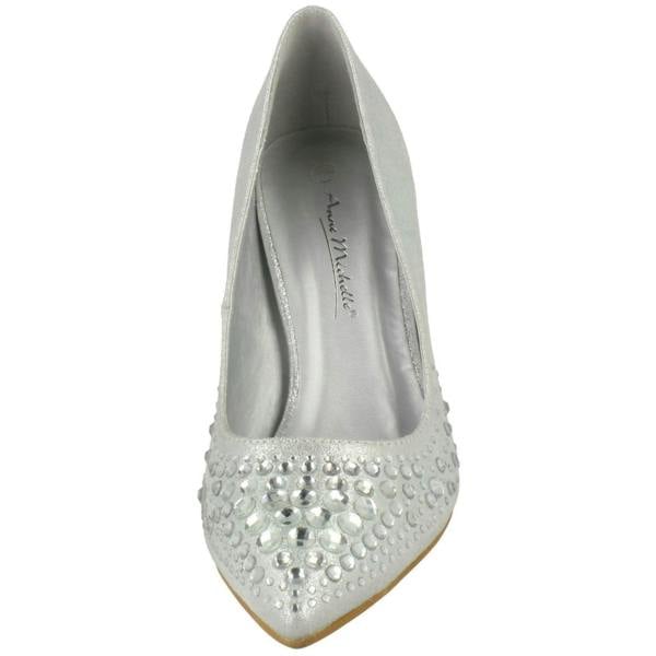 Spot On Ladies Spot On Diamante Court Shoes F90061