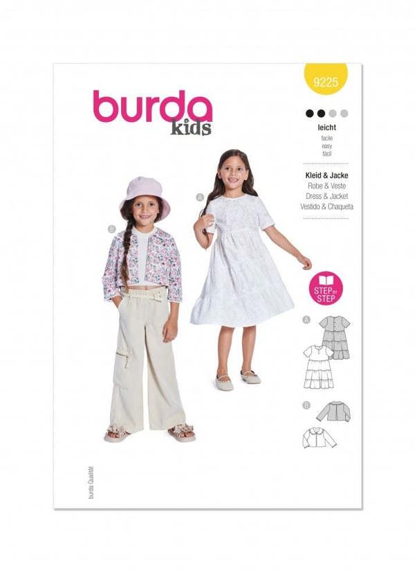 Burda Sewing Pattern 9225 Jackets and Dresses For Kids, 5-10 (110-140) - Easy