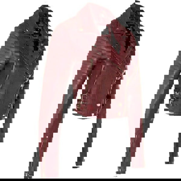 Infinity Leather Women's Real Leather Short Cropped Length Biker Jacket