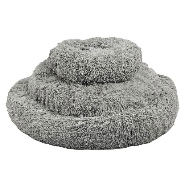 HugglePets Anti-Anxiety Donut Dog Bed - Grey