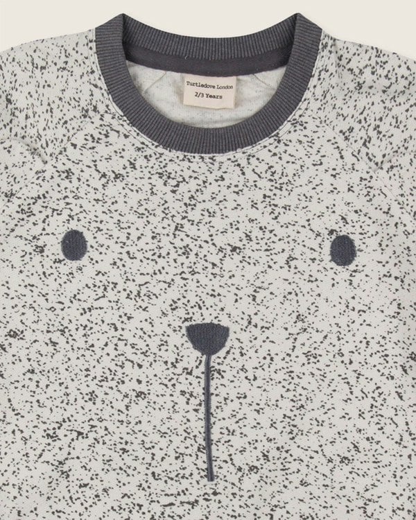 organic cotton Multicolour Bear Face on Speckled Print Sweatshirt - image 4