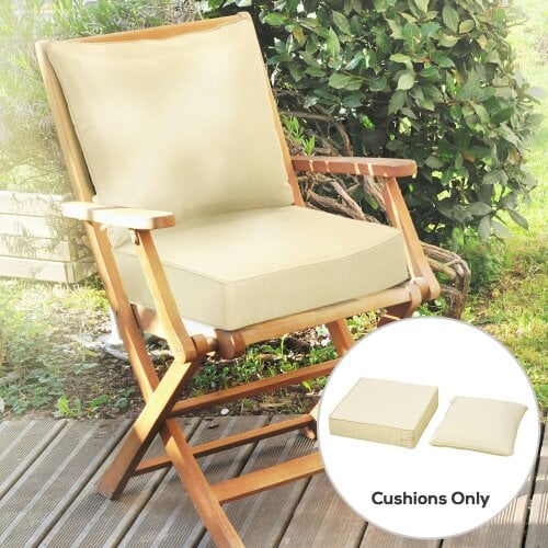 Outsunny Outdoor Seat and Back Cushion Set, Deep Seating Chair Cushion, Beige