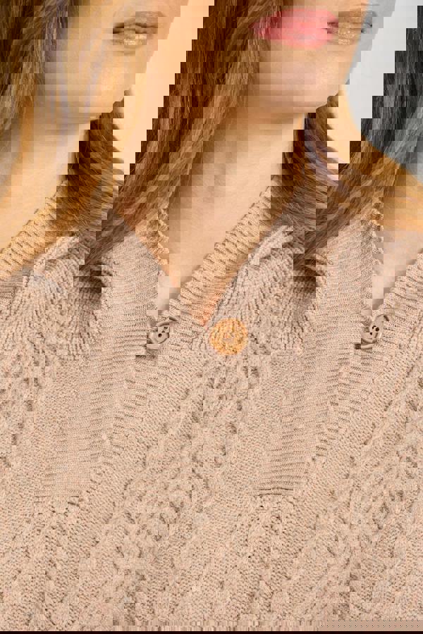 Cable-Knit Hooded Jumper