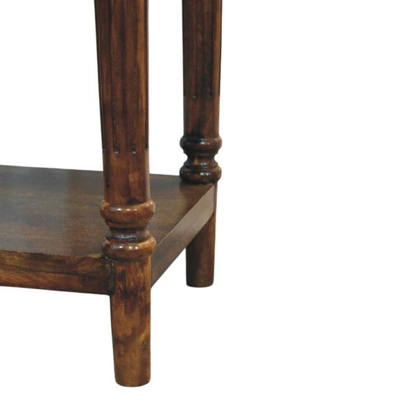 Artisan Furniture Solid Wood Tall Turned Leg Side Table, Brown, 1 Drawer