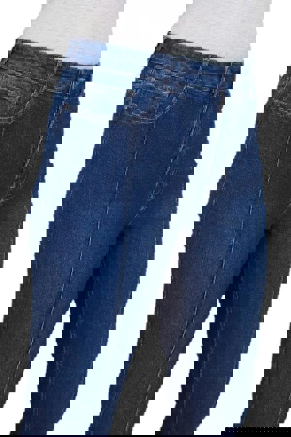 Paulo Due Womens High Rise Flared Denim Jeans with Front Pintuck Detail