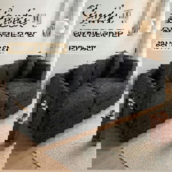 Levede Modular Sofa Bed 3 Seater Convertible Couch Oversize Folding Floor Bed