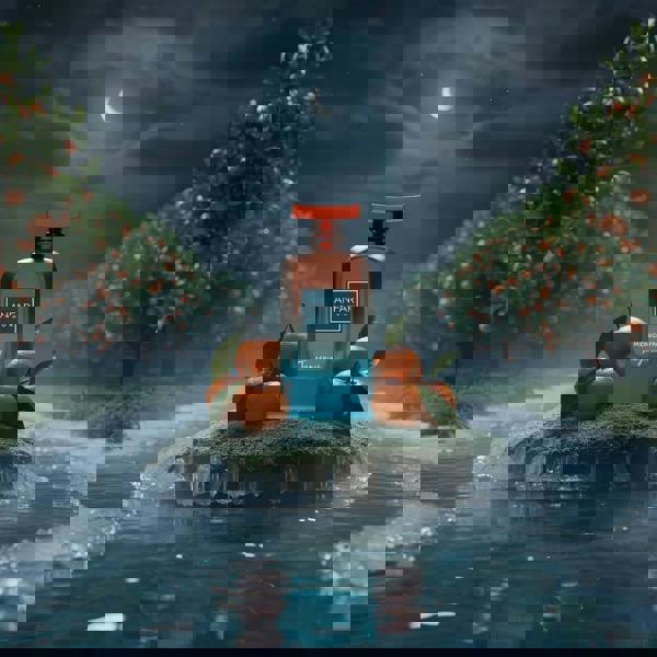 Anfar London Midnight Frost Tangerine Extrait 100ML bottle in icy night scene