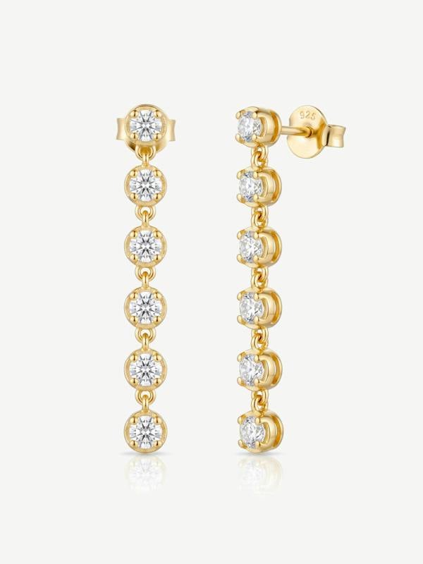 MUCHV Moissanite Tennis Drop Earrings