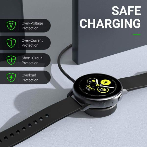 Samsung 2-Pack Magnetic Dock Charger Charging Cable USB-A 5V/2A for Samsung Galaxy Watch 7 6 5 4 3 Ultra FE Pro Classic Active 2/1 - Black