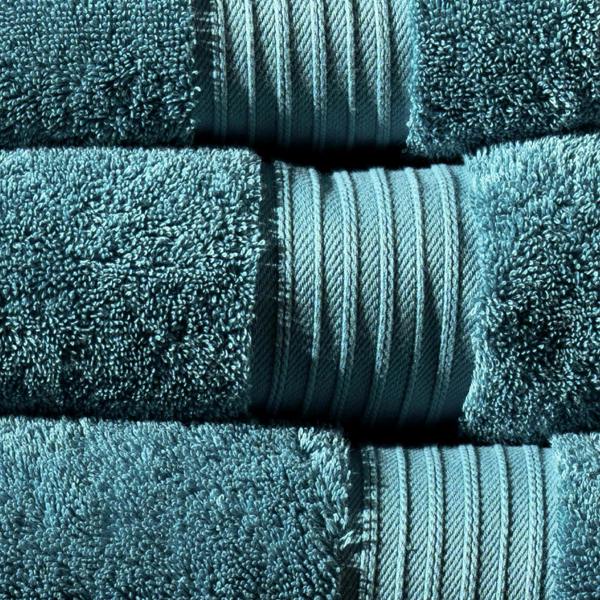 Teal Egyptian Cotton Bath Sheet detail view | Soak and Sleep