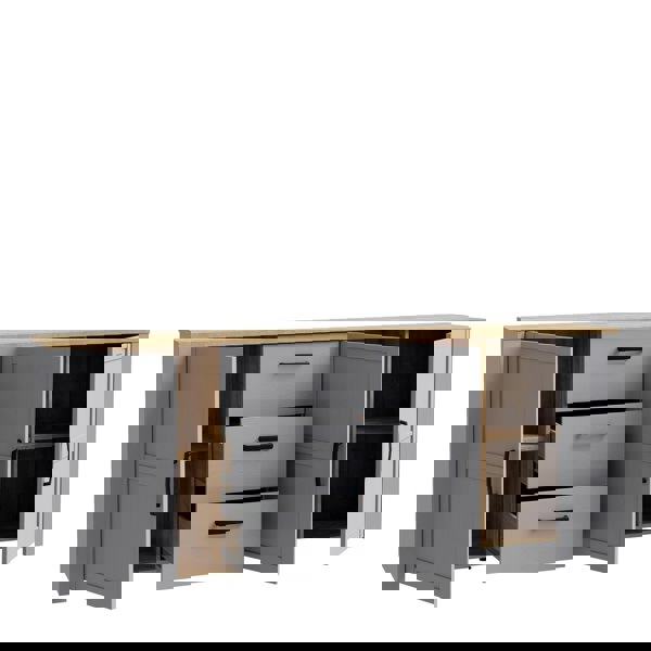 Furniture To Go Bohol Large Sideboard in Riviera Oak/Grey Oak