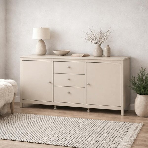 Wyld Haus Gossmere Natural Cashmere Sideboard 3 Drawers 2 Doors