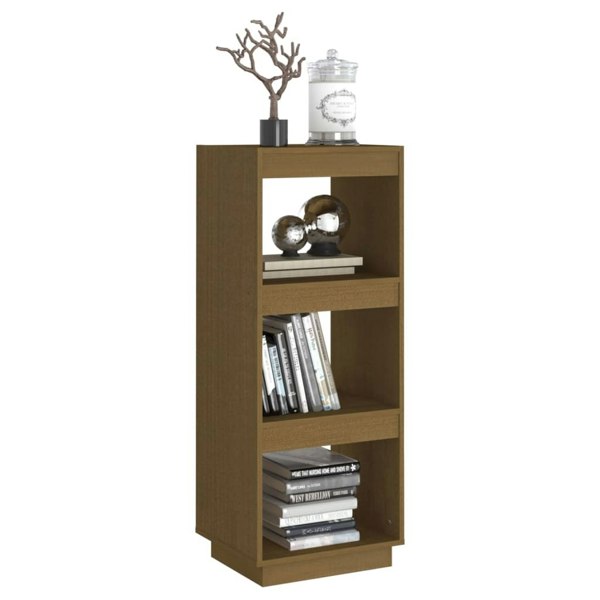Berkfield Book Cabinet/Room Divider Honey Brown Solid Pinewood