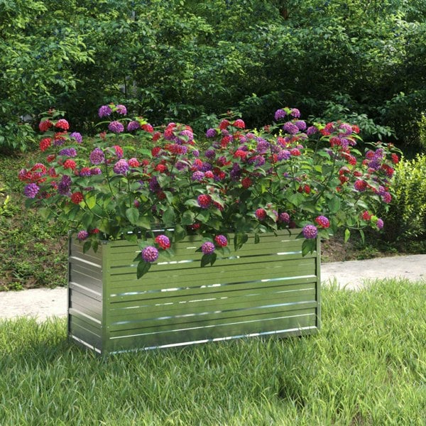 Berkfield Garden Raised Bed 100x40x45 cm Galvanized Steel Silver