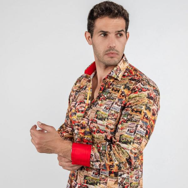 MONACO MONTAGE PRINT SHIRT – Premium Men's Patterned Shirt by Claudio Lugli | Bold Design, Tailored Fit, Best Printed Shirts