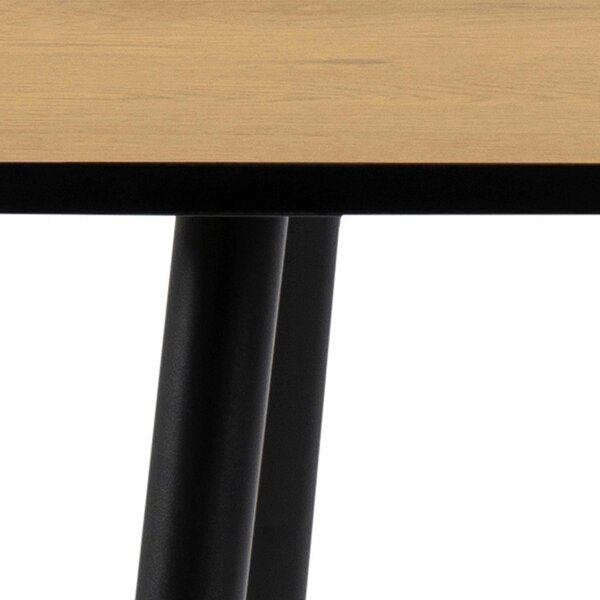 Wyld Haus Venice 4 Seater Square Wild Oak Effect Dining Table with Black Steel Legs