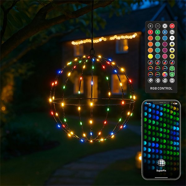 Xmas Haus RGB Mini Seed LED Multifunction Black Foldable Ball Light