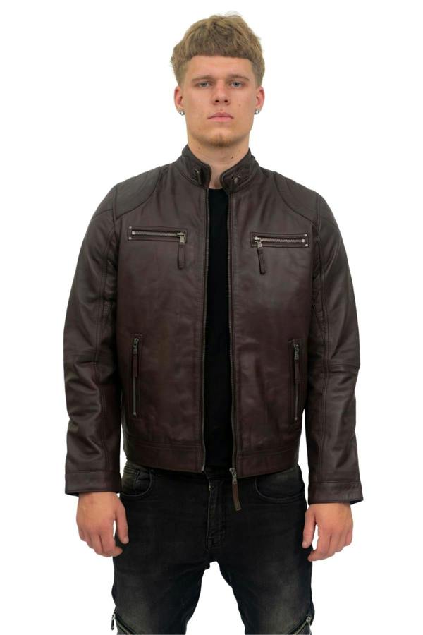 Infinity Leather Mens Moto Leather Biker Jacket-Taiwan