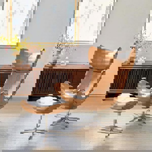 Weilai Concept Imola Chair And Ottoman, Star Legs & Frame Legs