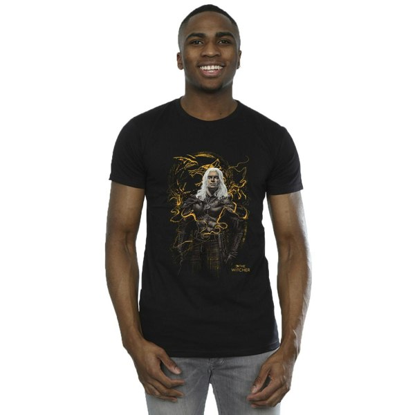 Netflix Mens The Witcher Smoking Wolf T-Shirt - Black