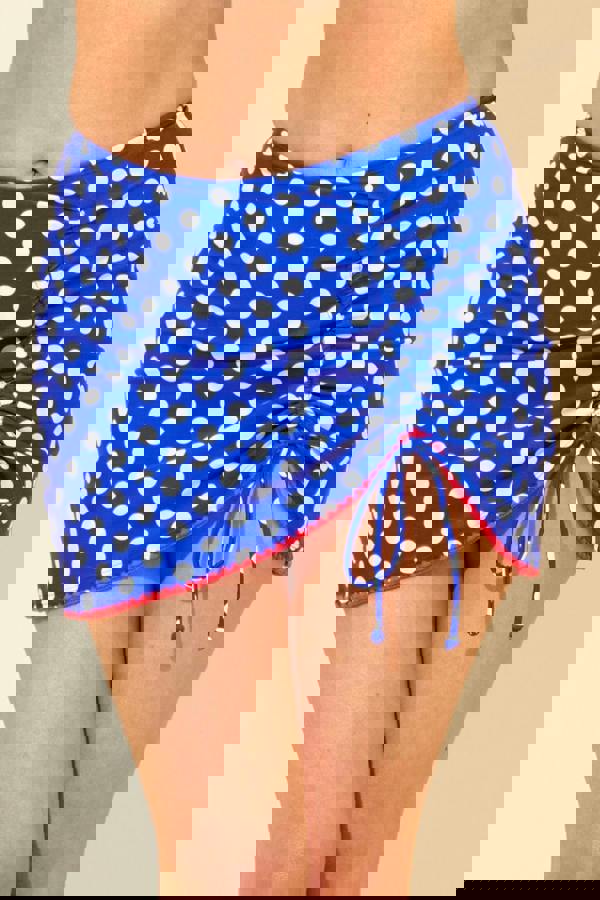 Contrast Stitch Ruched Swim Skirt 