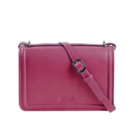 SADDLER "Kate" Leather Flapover Handbag - Dual  Function Strap,  Phone Pocket - RFID Protected