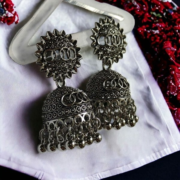 The Colourful Aura Oxidised Bohemian Indian Asian Bridal Boho Jhumkis