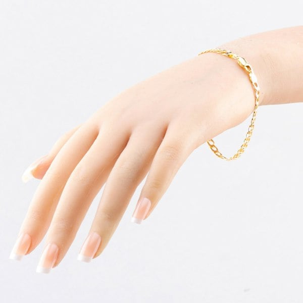 T. H. Baker 9ct Yellow Gold 7.5 Inch Flat Curb Chain Bracelet SUFC-530-9Y-7.5