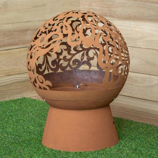 Samuel Alexander 57cm Steel Helios Fireglobe Outdoor Garden Fire Pit