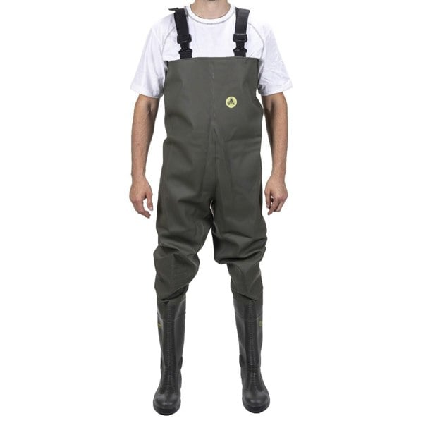 Amblers Safety Tyne Unisex Chest Safety Waders in Green