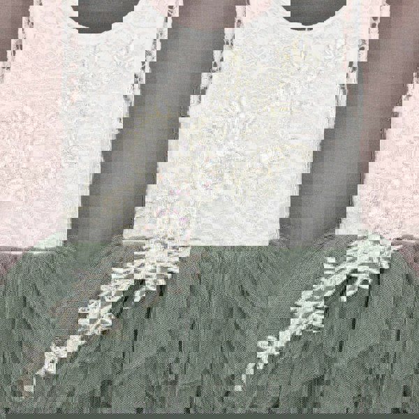 Close up of the sequin and pearl applique 